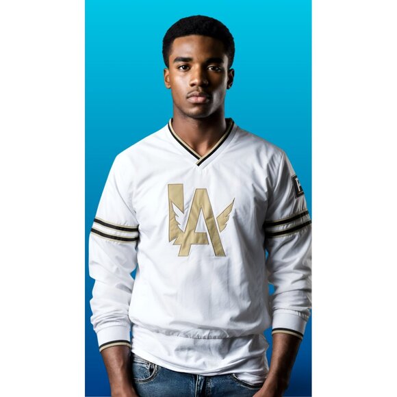 Starter Los Angeles White Gold Pullover Windbreaker Jacket Men’s SMall - Picture 1 of 9